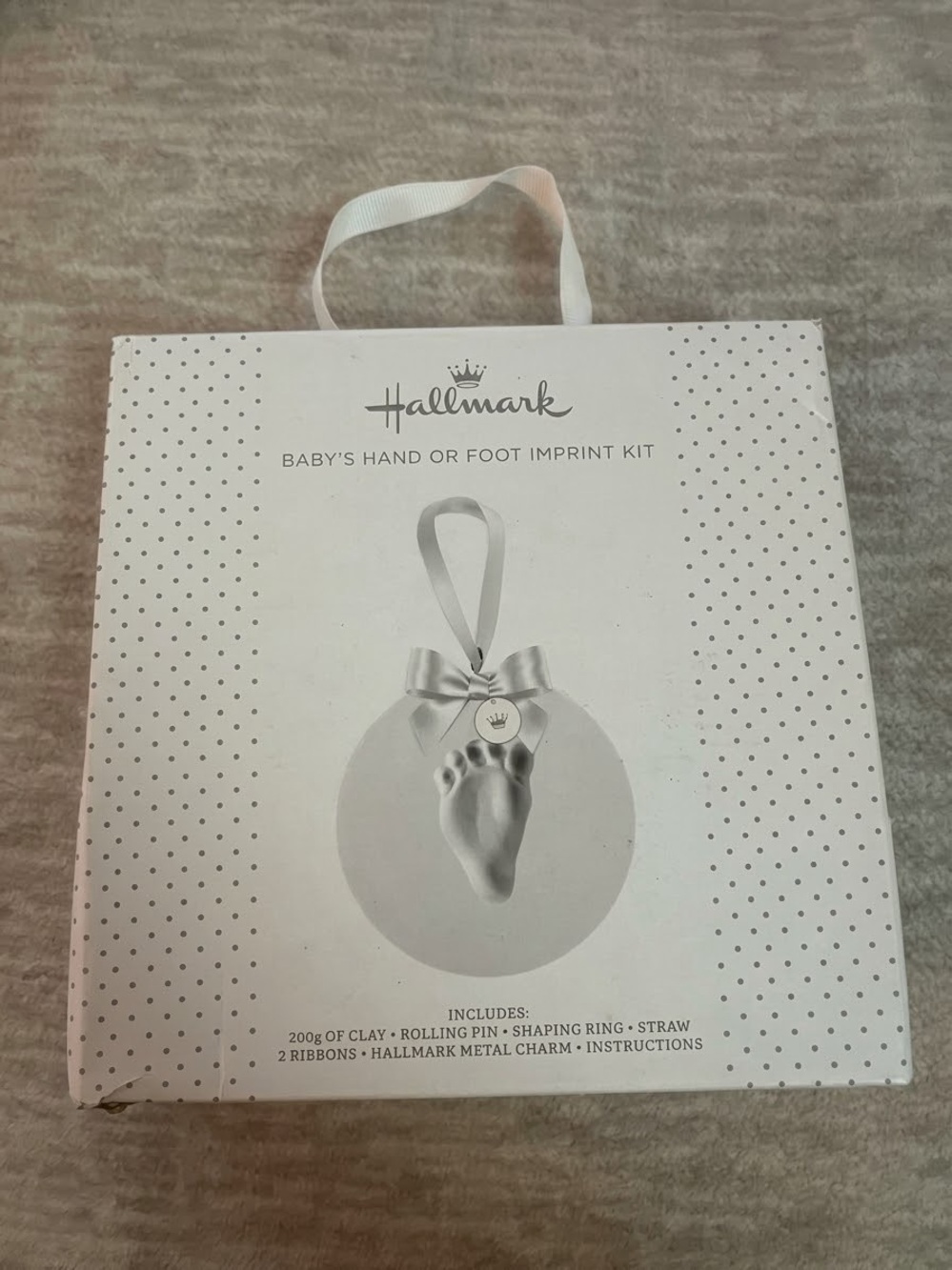 Hallmark Baby Hand & Foot Imprint Kit - White and Silver